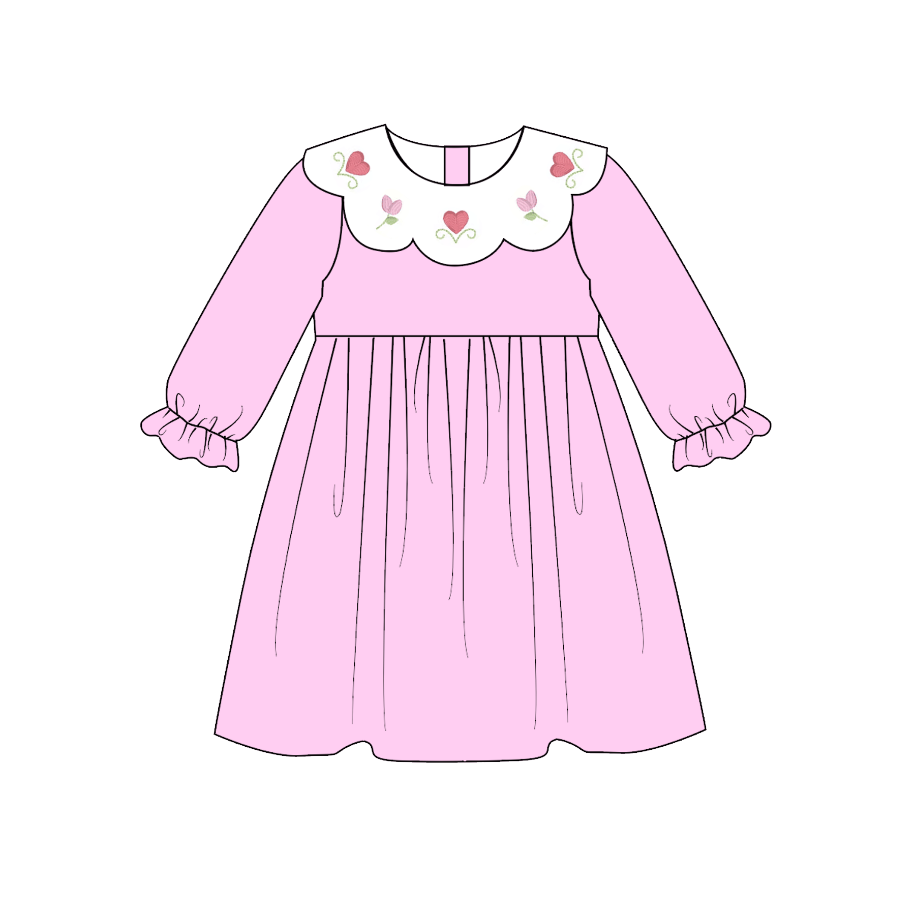 （Pre Order）Sisters Valentine's Day Embroidery Dress&Romper