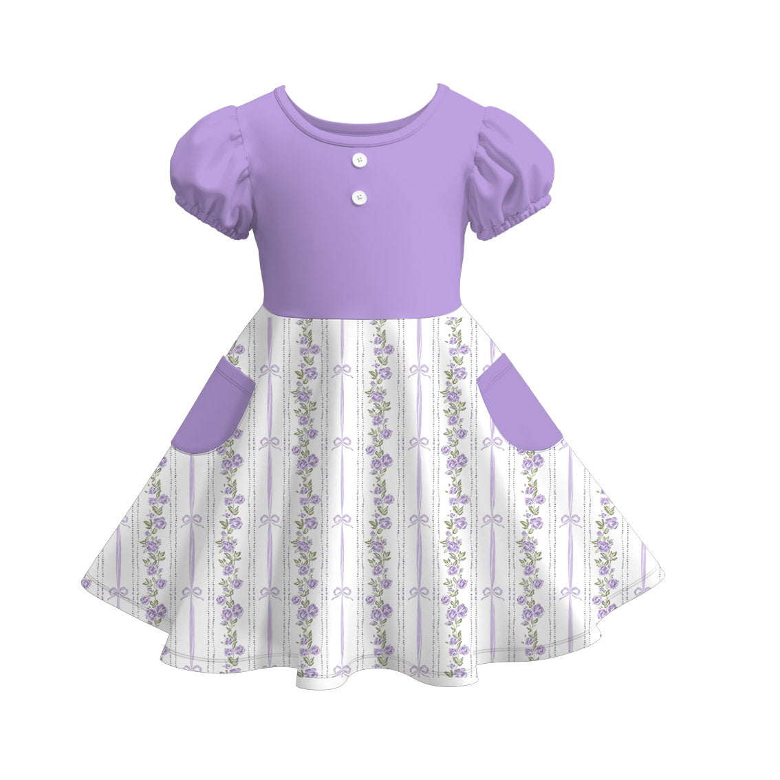 （Pre Order）Sisters Spring Lavender Print Dress,Set&Romper