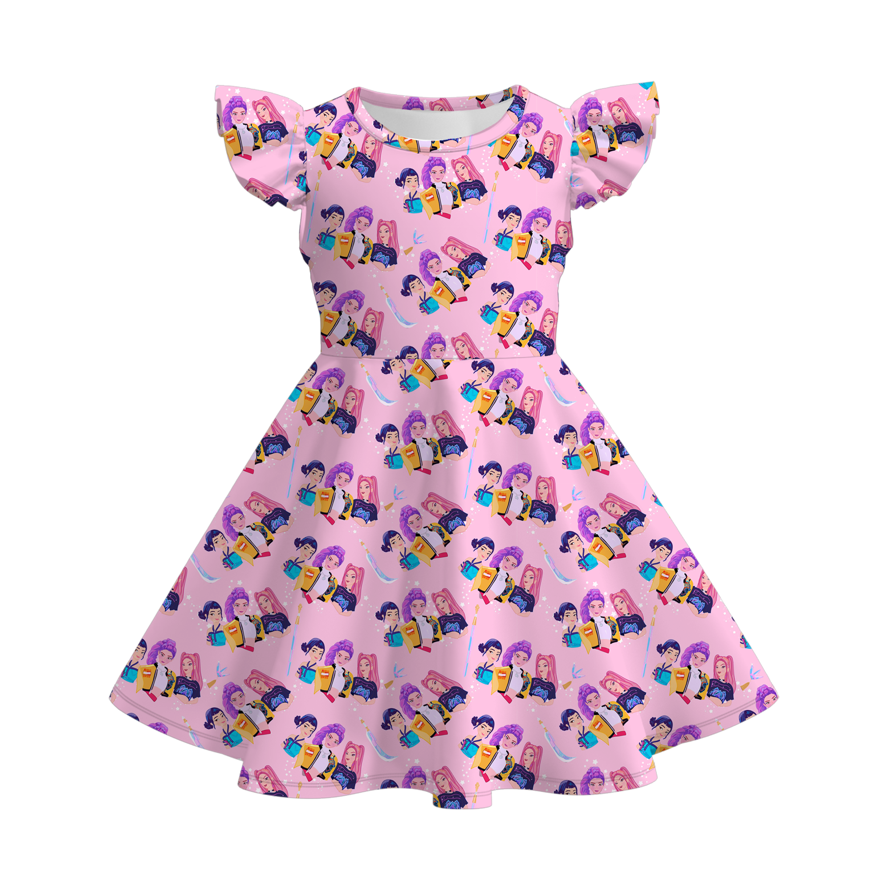 （Pre Order）Girls Spring&Summer Movie Character Print Dress