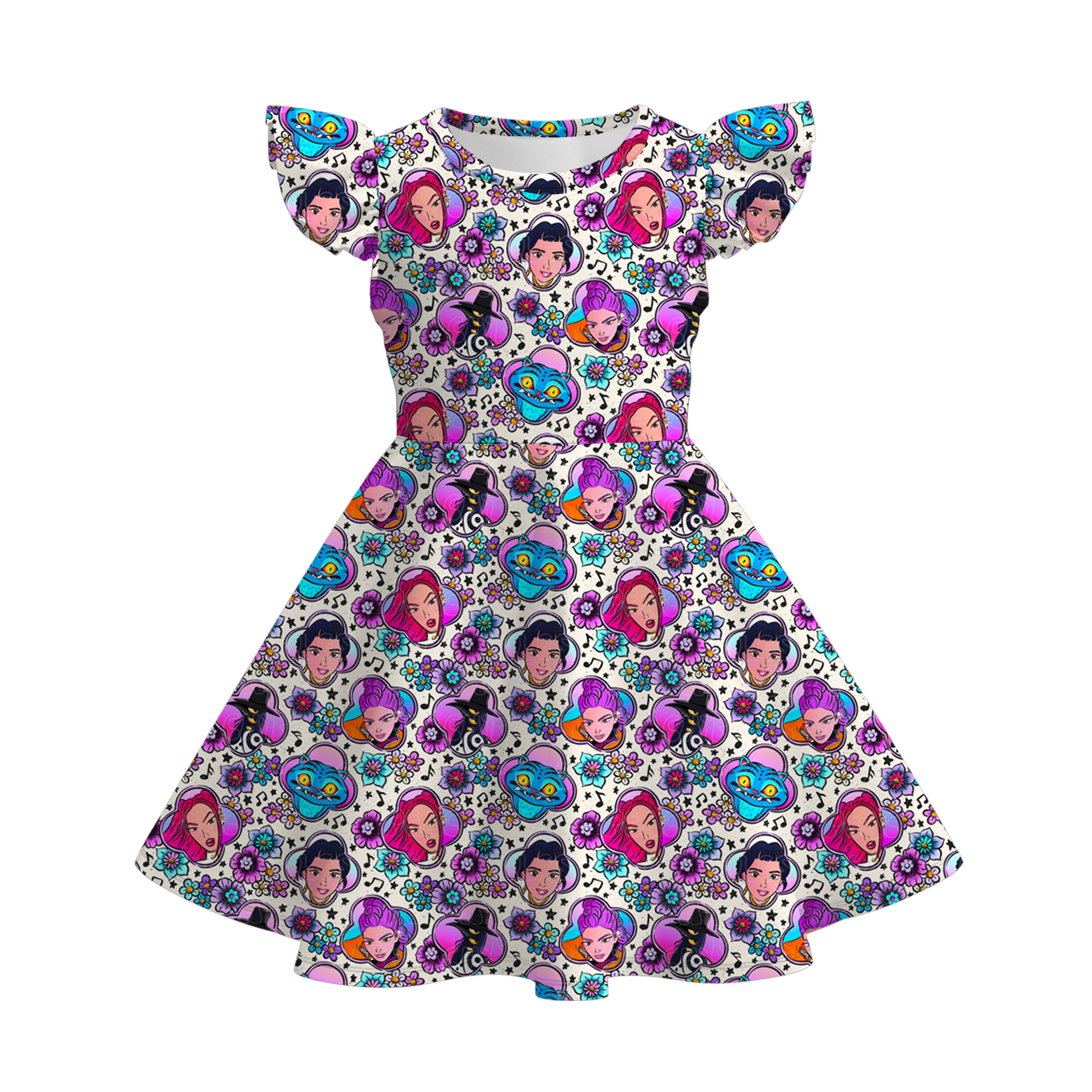 （Pre Order）Girls Spring&Summer Movie Character Print Dress