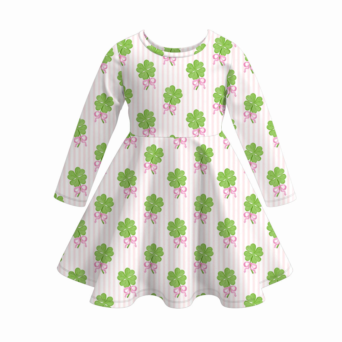 （Pre Order）Girls St. Patrick's Day Shamrock Print Dress
