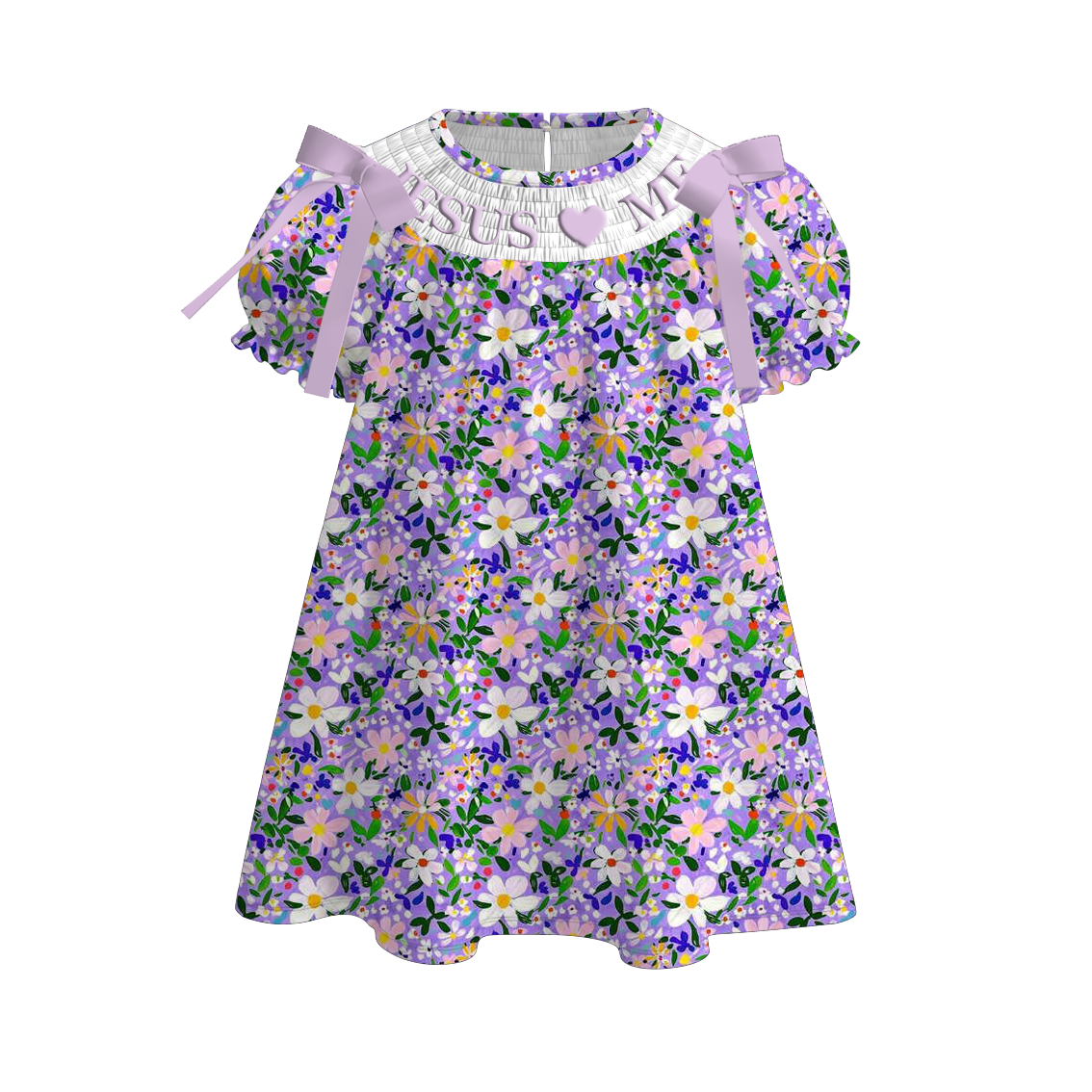 （Pre Order）Sisters Easter JESUS♥ME Embroidery Smocked Dress&Romper