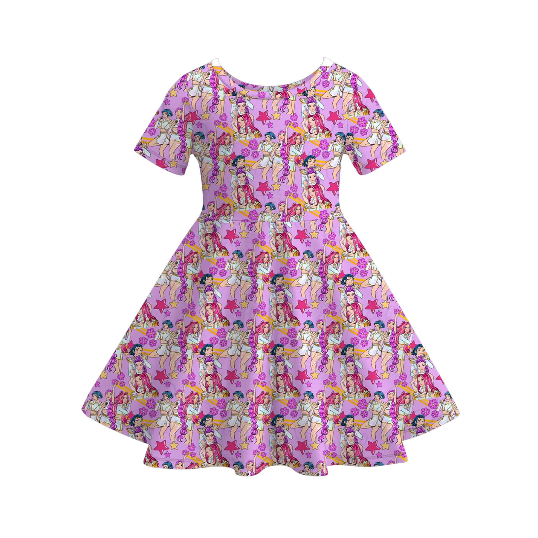 （Pre Order）Girls Spring&Summer Movie Character Print Dress