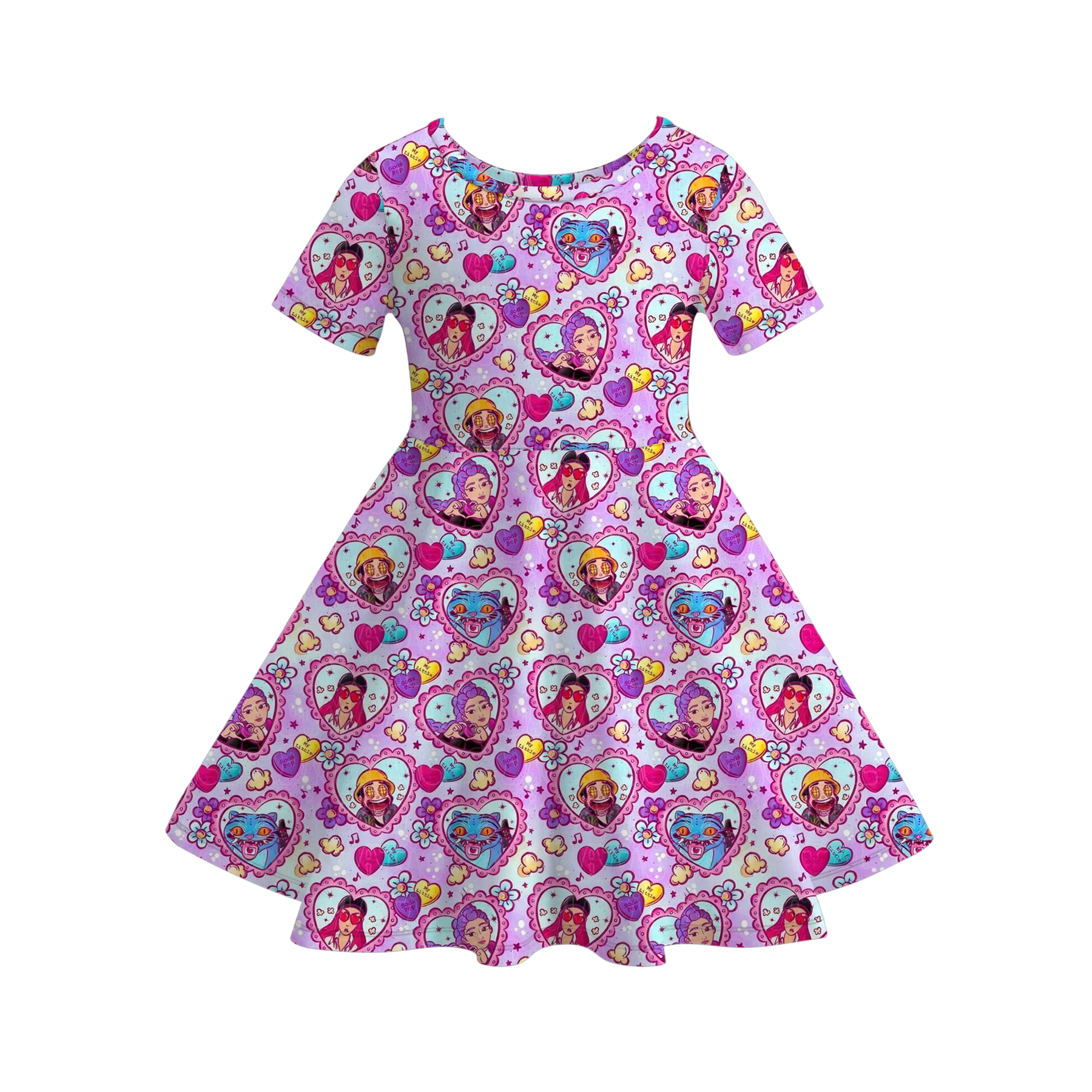（Pre Order）Girls Spring&Summer Movie Character Print Dress