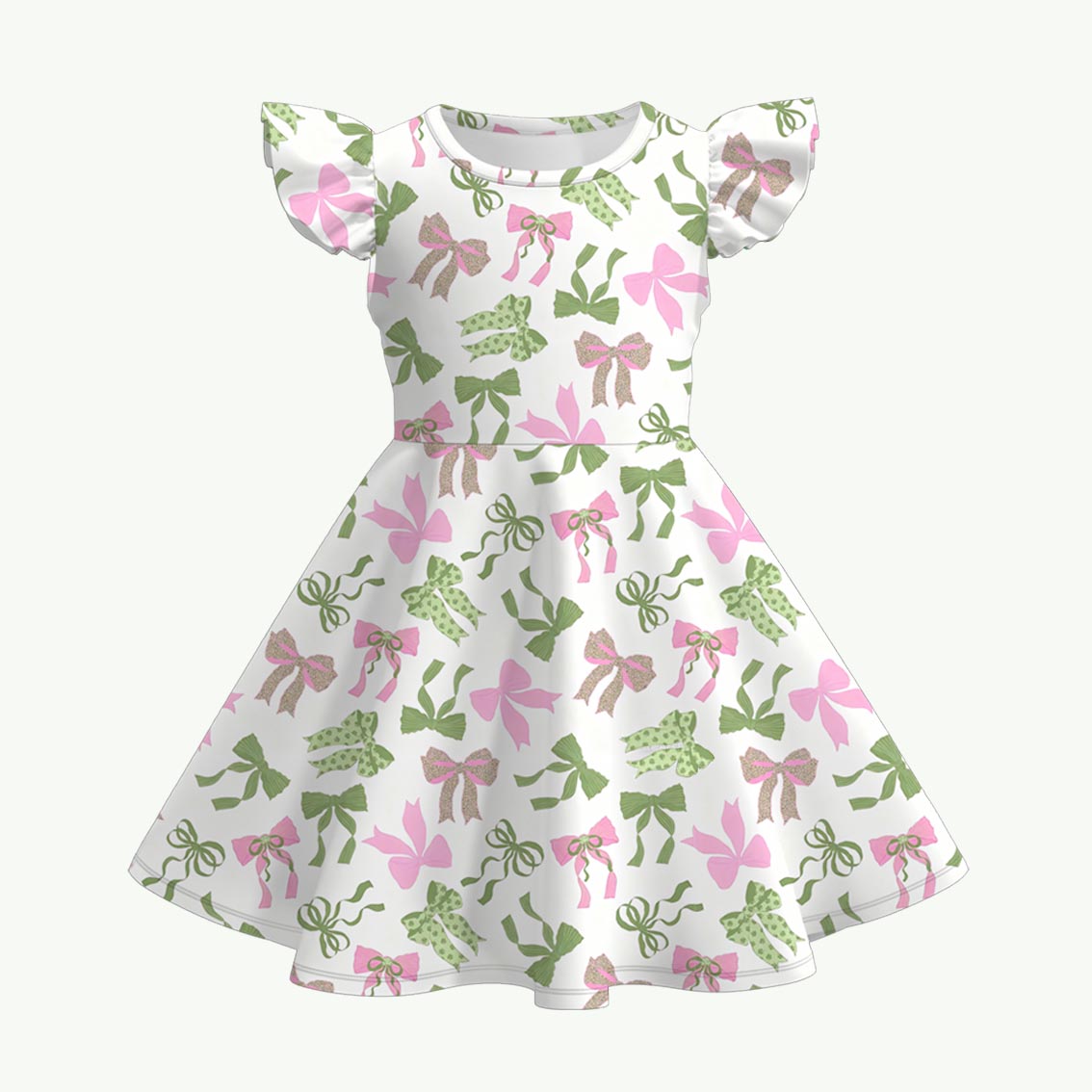 （Pre Order）Sisters St. Patrick's Day Bow Print Dress,Set&Romper
