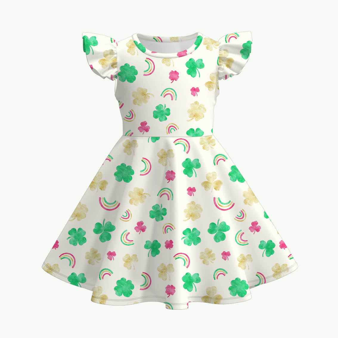 （Pre Order）Sisters St. Patrick's Day Shamrock Print Dress,Set&Romper