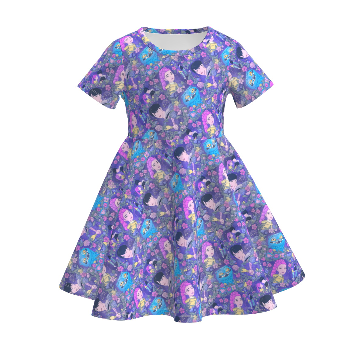 （Pre Order）Girls Spring&Summer Movie Character Print Dress