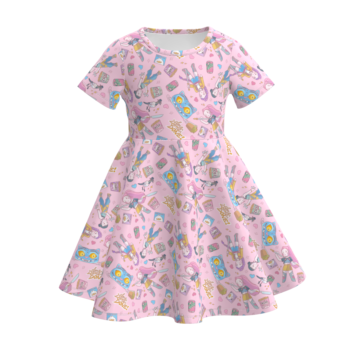 （Pre Order）Girls Spring&Summer Movie Character Print Dress