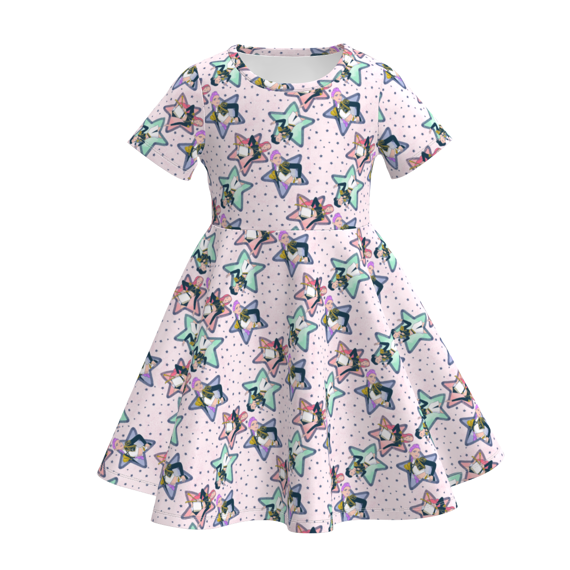 （Pre Order）Girls Spring&Summer Movie Character Print Dress
