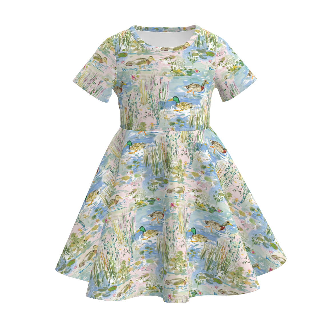 （Pre Order）Girls Spring&Summer Goose Print Dress