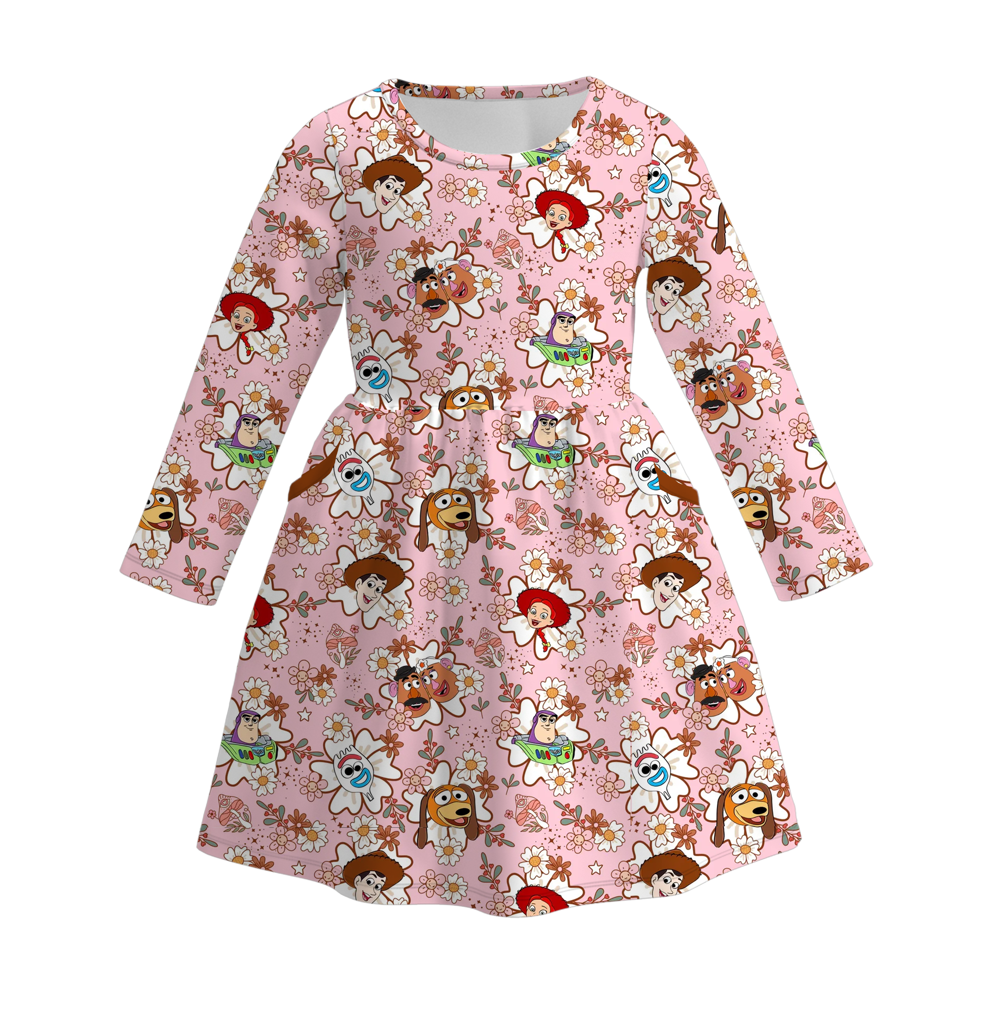 （Pre Order）Girls Valentine's Day Print Dress with Pockets