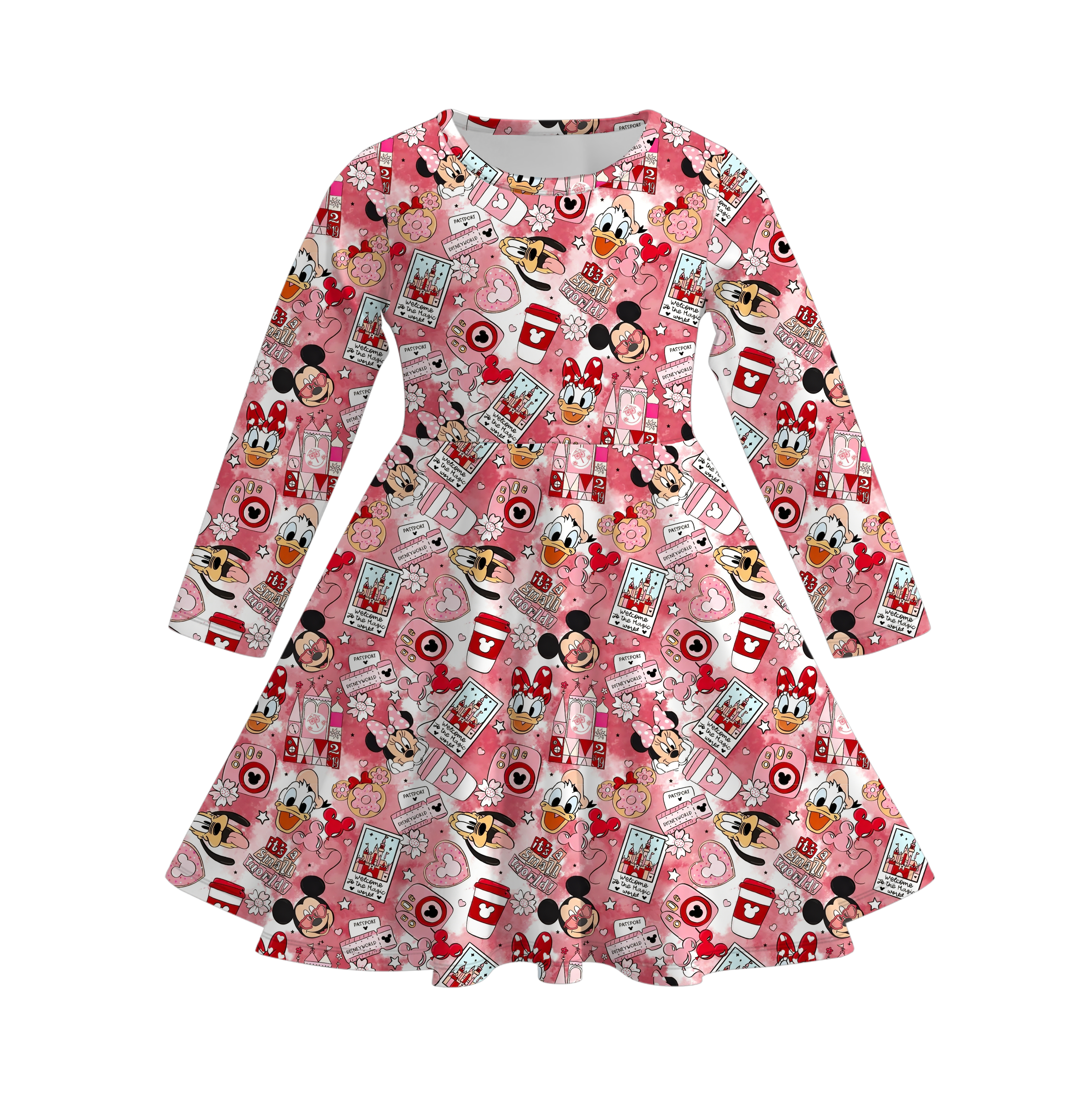 （Pre Order）Girls Valentine's Day Cartoon Print Dress&Set