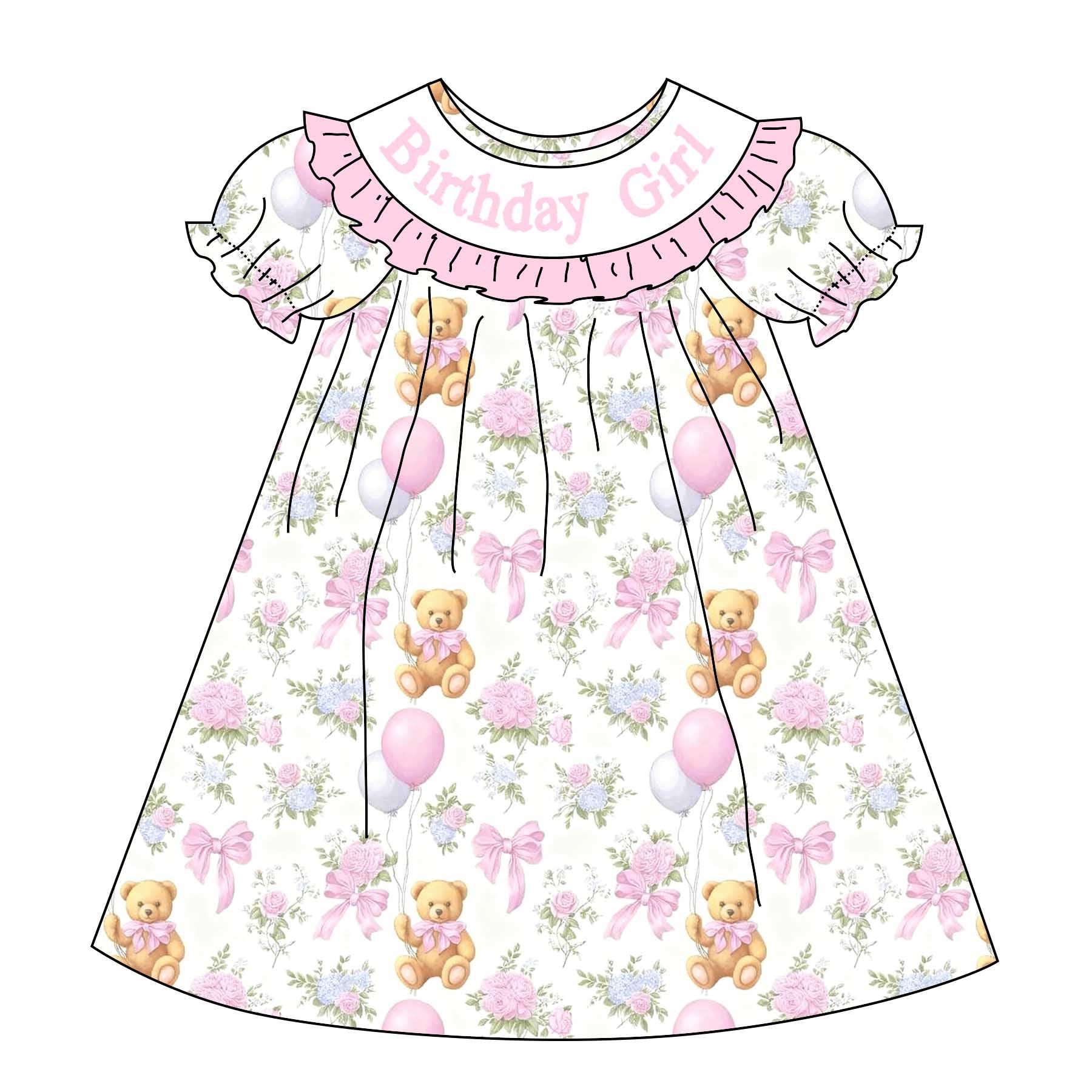 （Pre Order）Sisters Spring&Summer Birthday Embroidery Smocked Dress&Romper