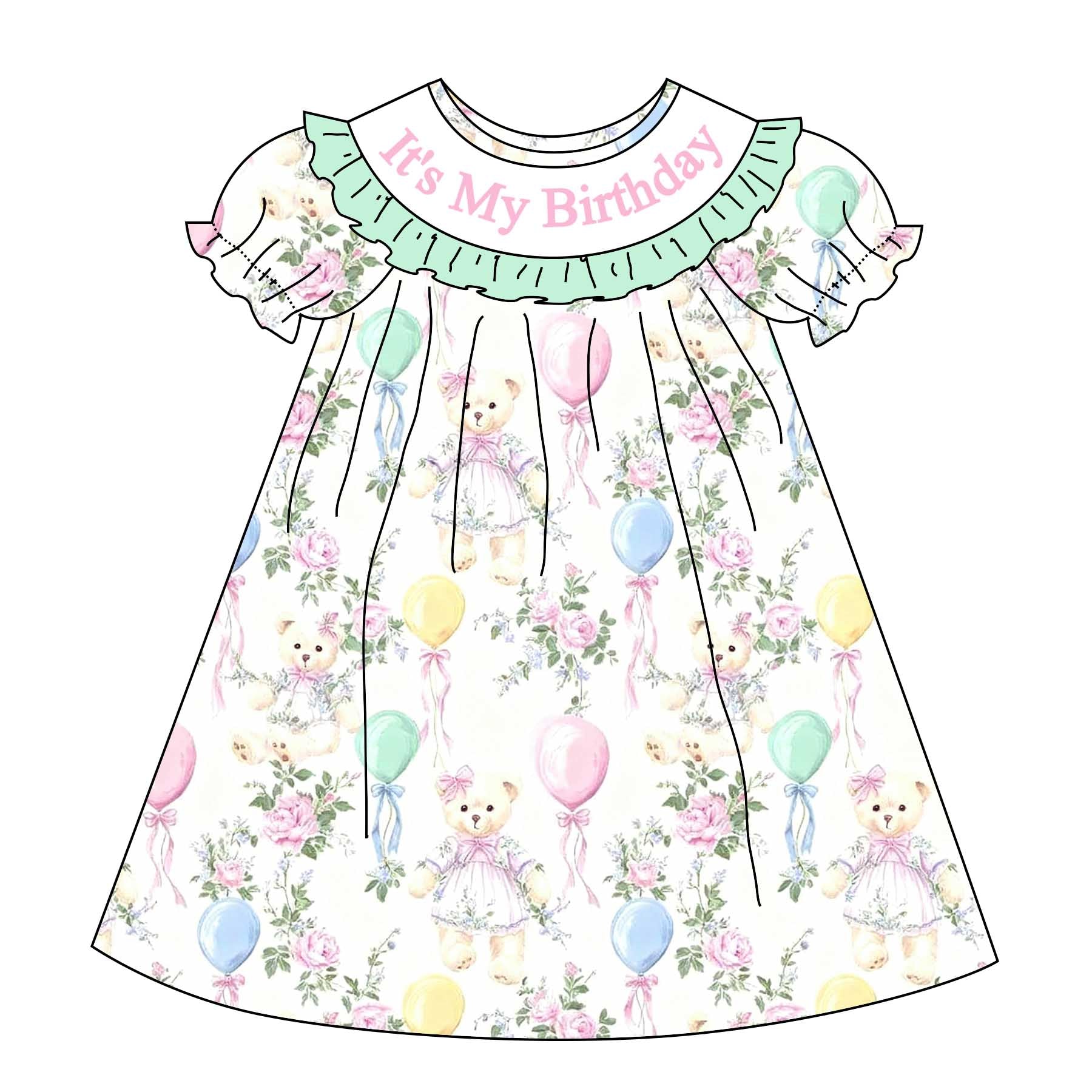 （Pre Order）Sisters Spring&Summer Birthday Embroidery Smocked Dress&Romper
