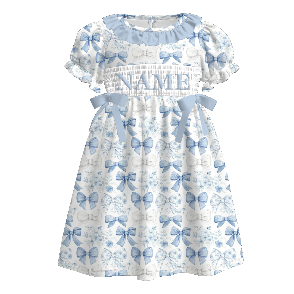 （Pre Order）Sisters Spring&Summer Bow Embroidery Smocked Dress&Romper