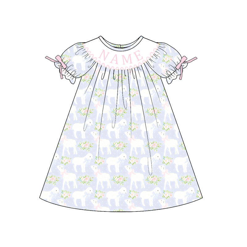 （Pre Order）Sisters Easter Floral Embroidery Smocked Dress&Romper