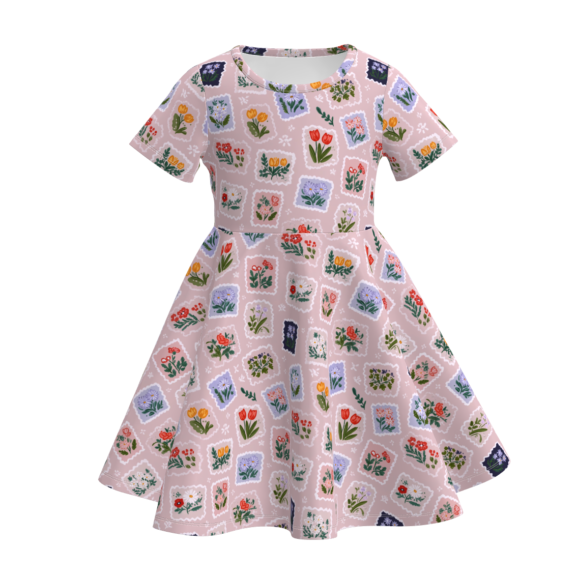（Pre Order）Girls Spring&Summer Floral Print Dress