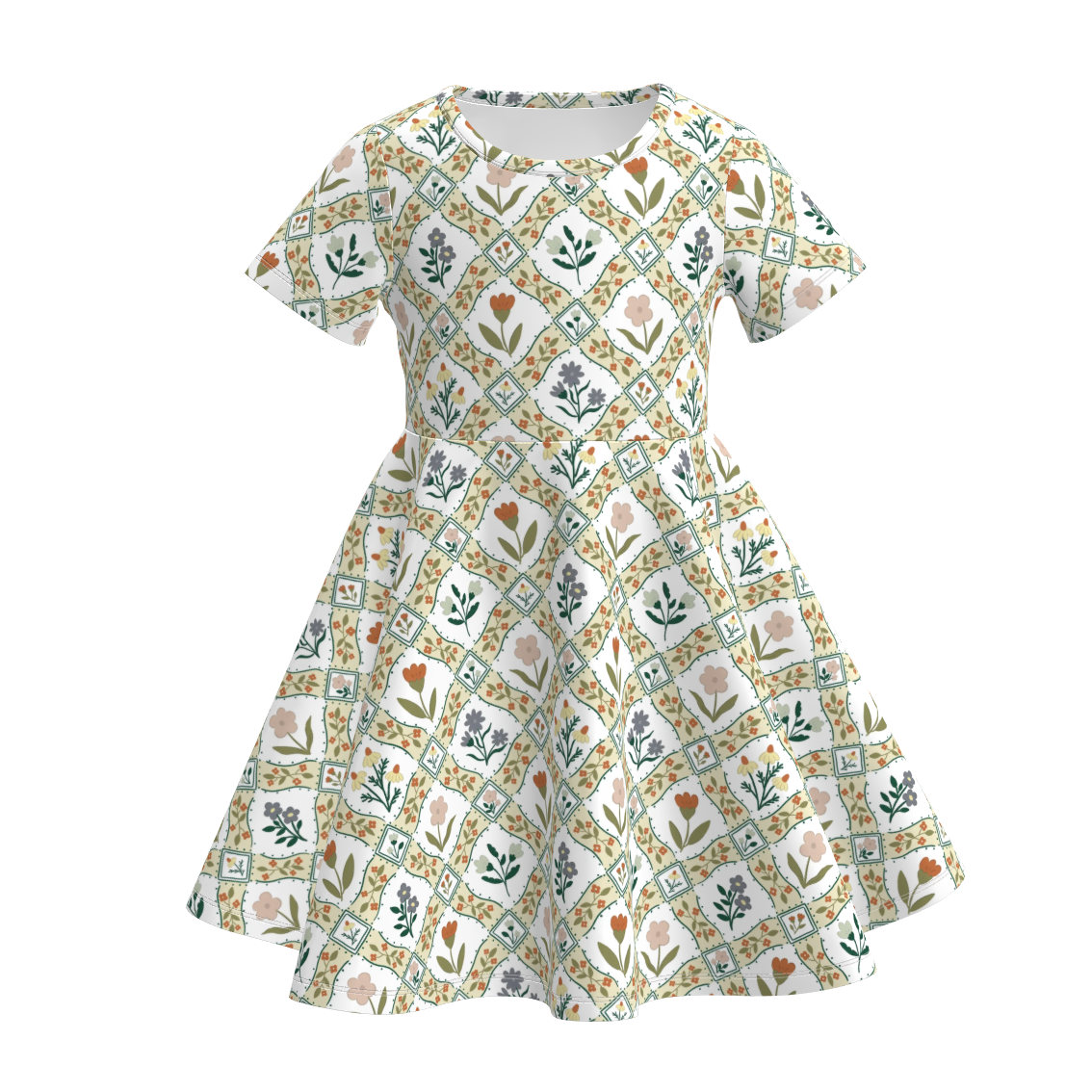 （Pre Order）Girls Spring&Summer Floral Print Dress