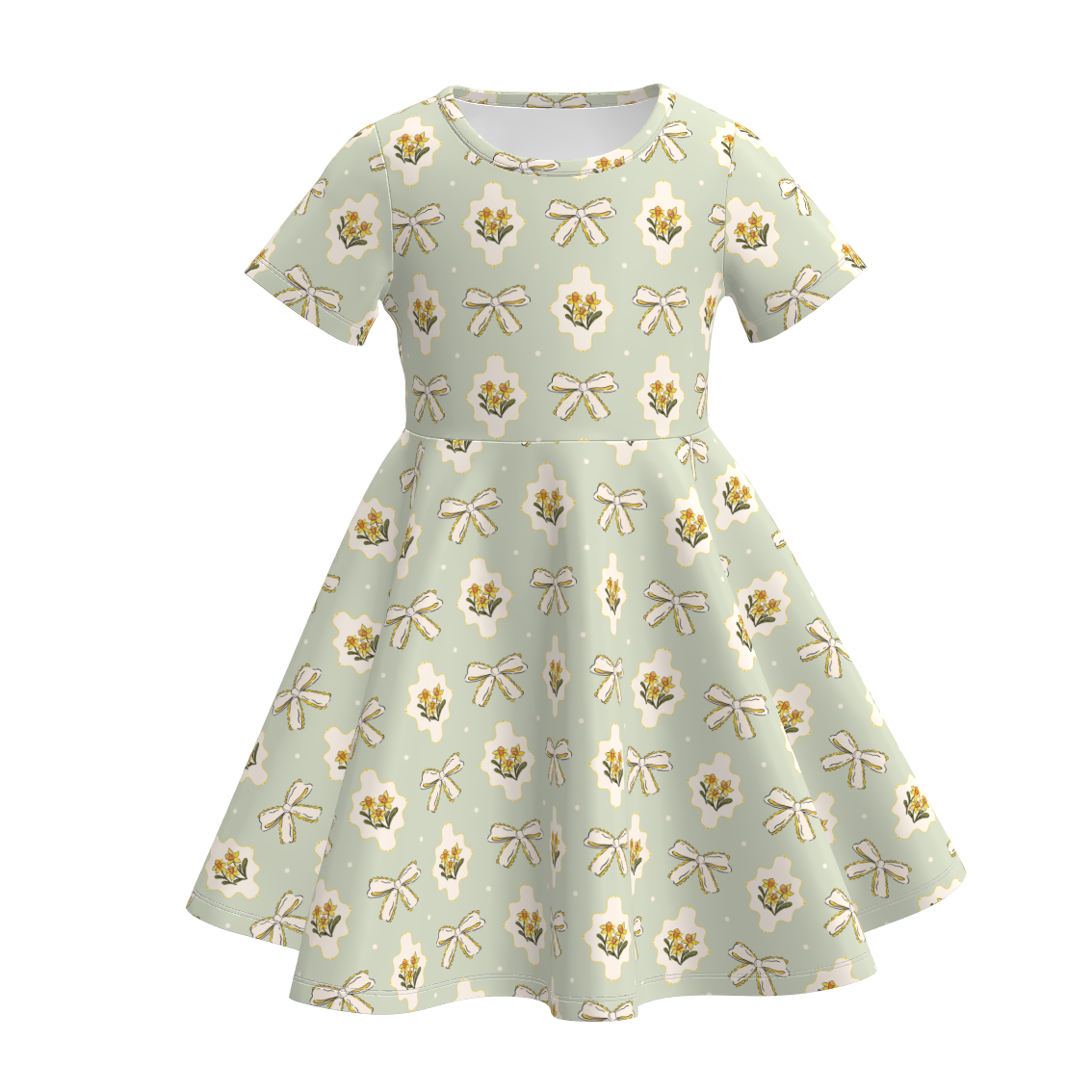 （Pre Order）Girls Spring&Summer Floral Print Dress