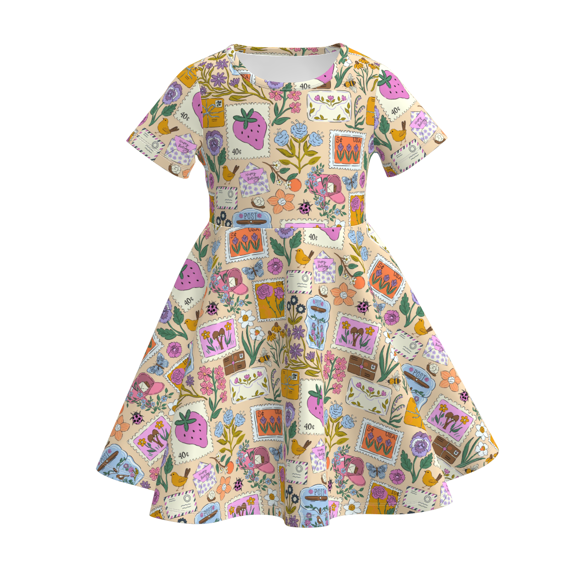 （Pre Order）Girls Spring&Summer Floral Print Dress