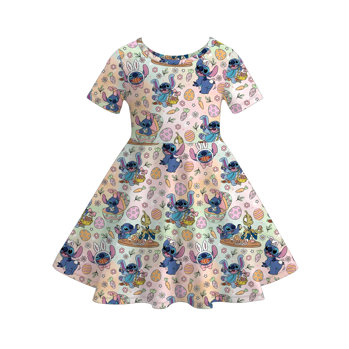 （Pre Order）Girls Easter Cartoon&Princess Print Dress