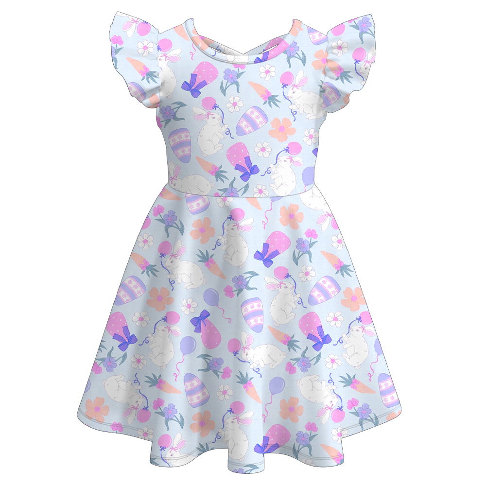 （Pre Order）Girls Easter Bunny Print Dress