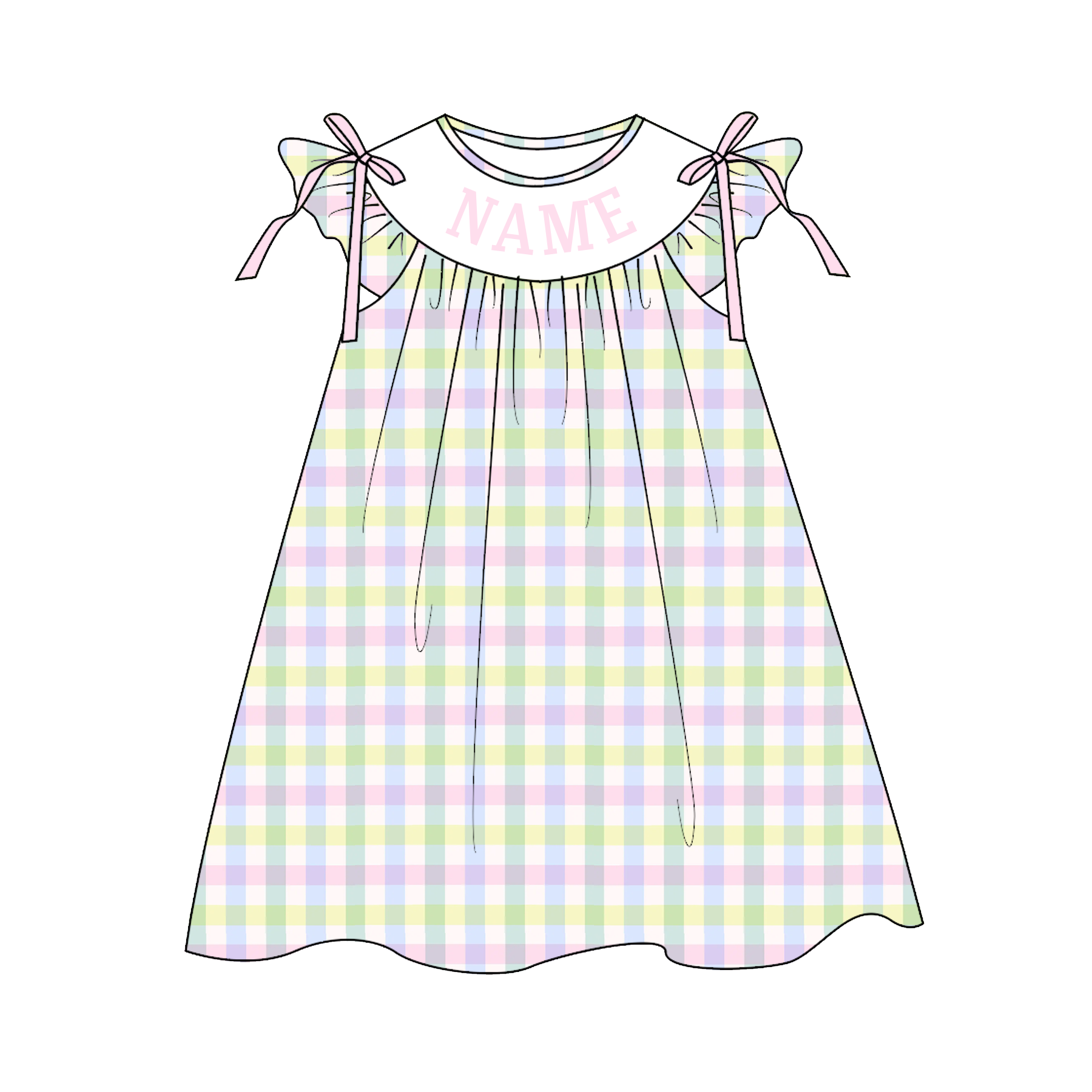 （Pre Order）Sisters Easter Sheep Embroidery Smocked Dress&Romper