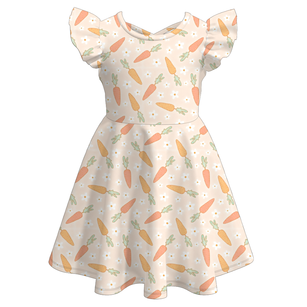 （Pre Order）Girls Easter Bunny Print Dress