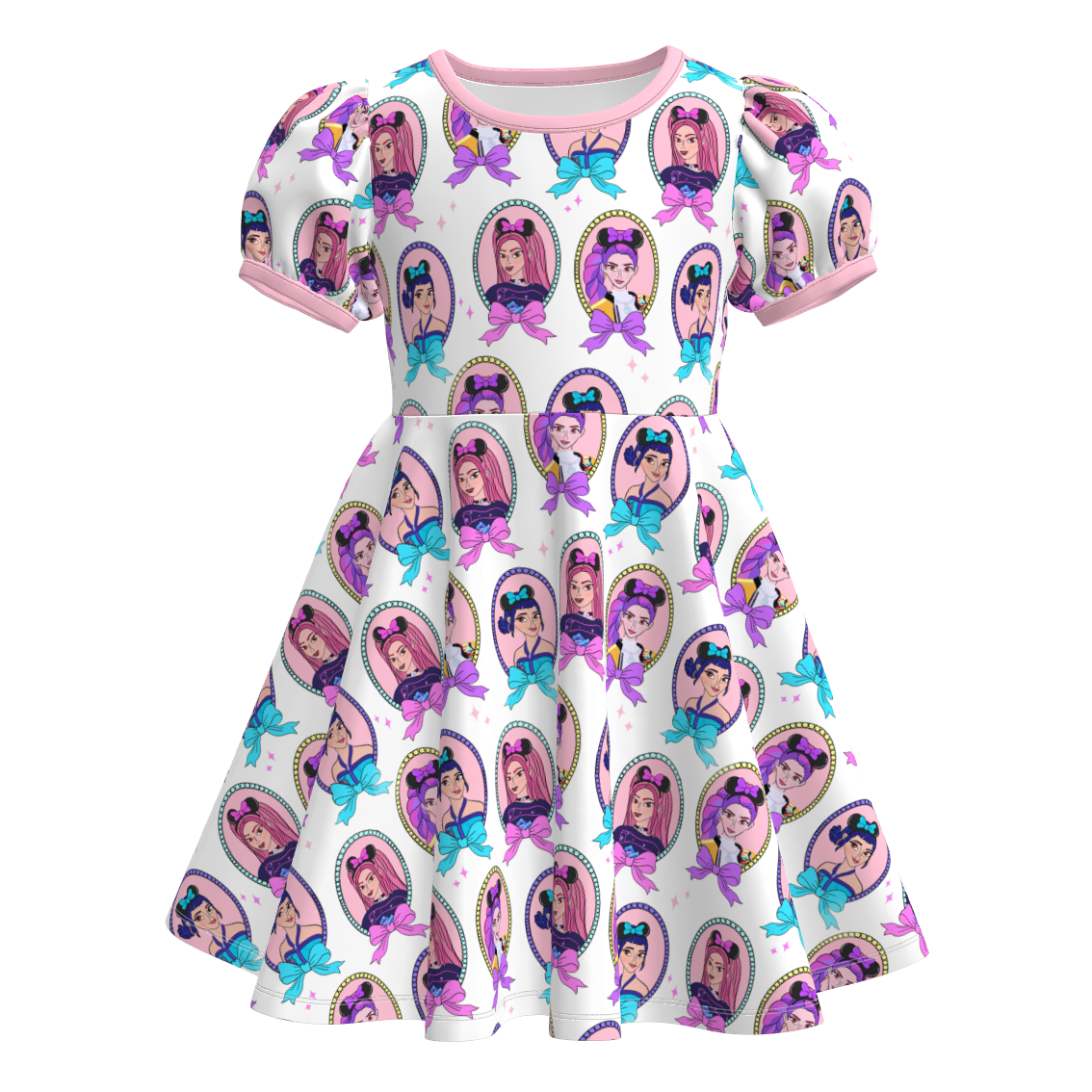 （Pre Order）Girls Spring&Summer Movie Character Print Dress