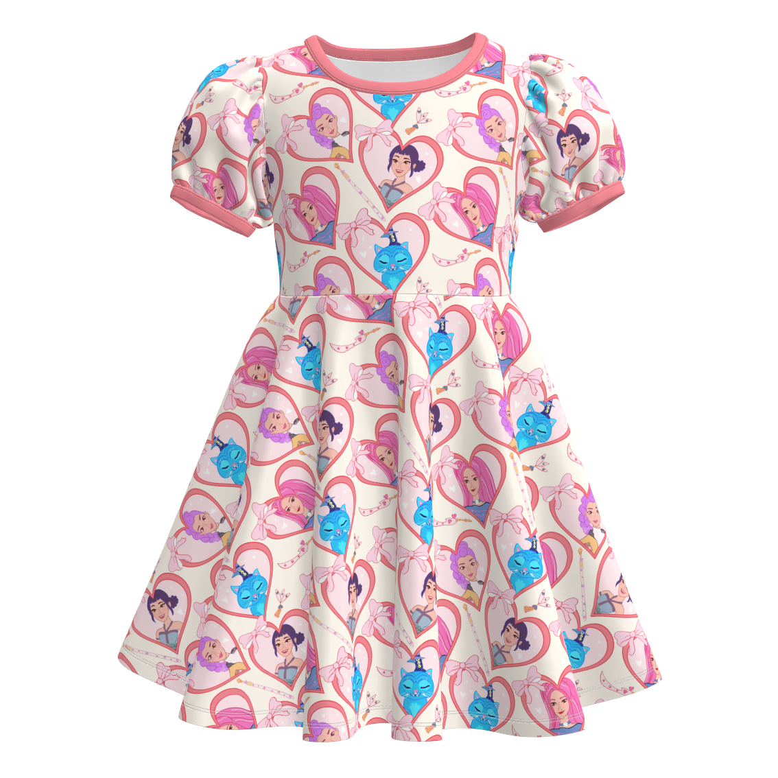 （Pre Order）Girls Spring&Summer Movie Character Print Dress