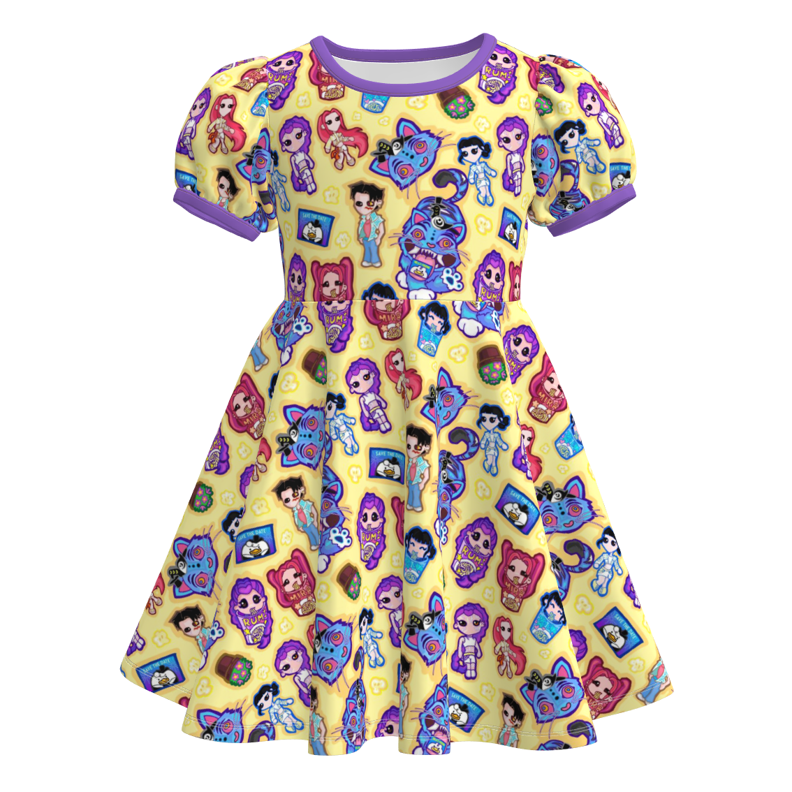 （Pre Order）Girls Spring&Summer Movie Character Print Dress