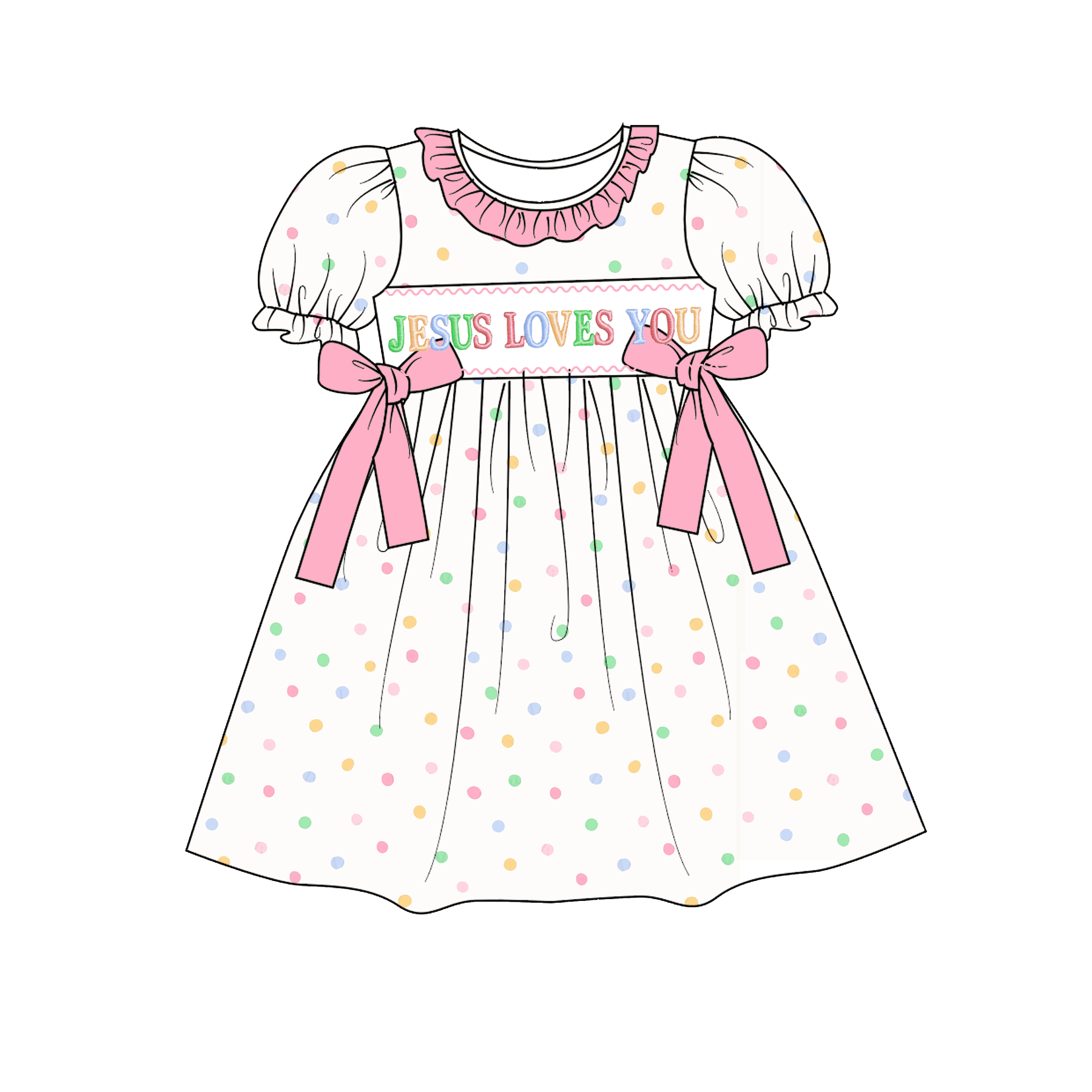 （Pre Order）Sisters Easter Embroidery Smocked Dress&Romper