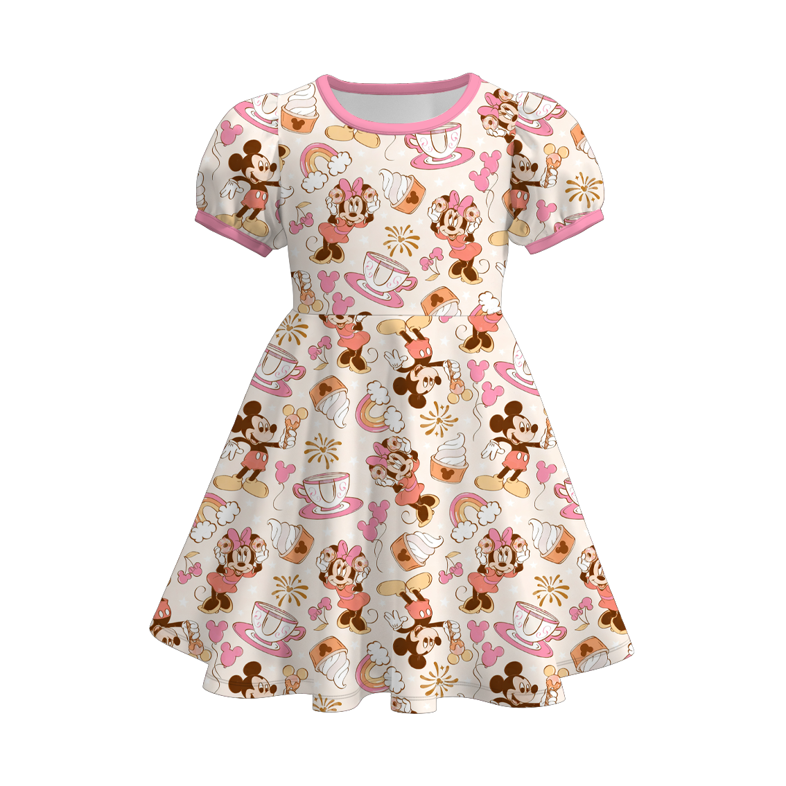 （Pre Order）Girls Spring&Summer Cartoon Print Dress