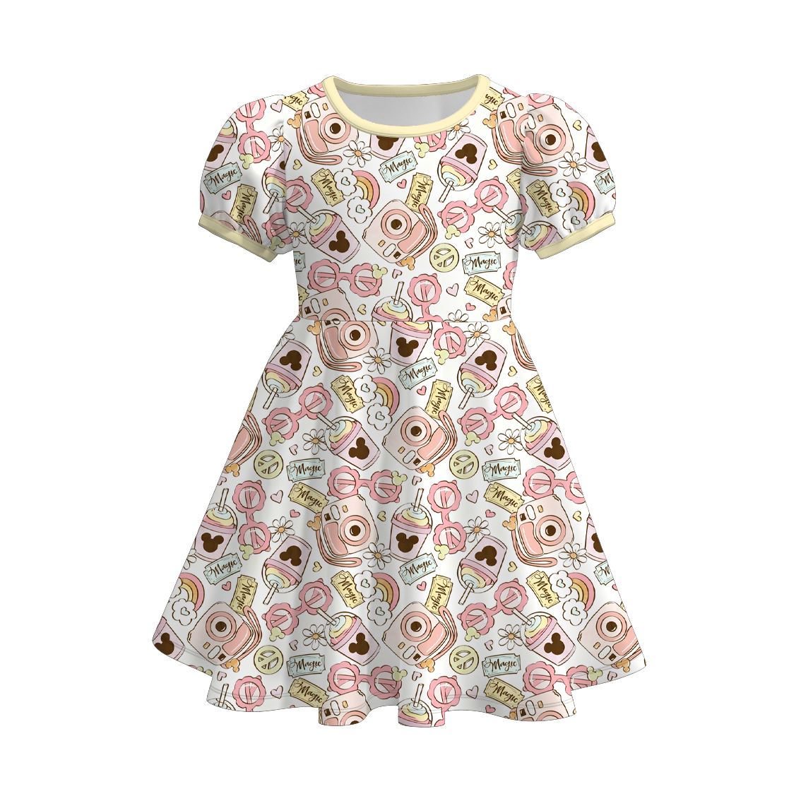 （Pre Order）Girls Spring&Summer Cartoon Print Dress