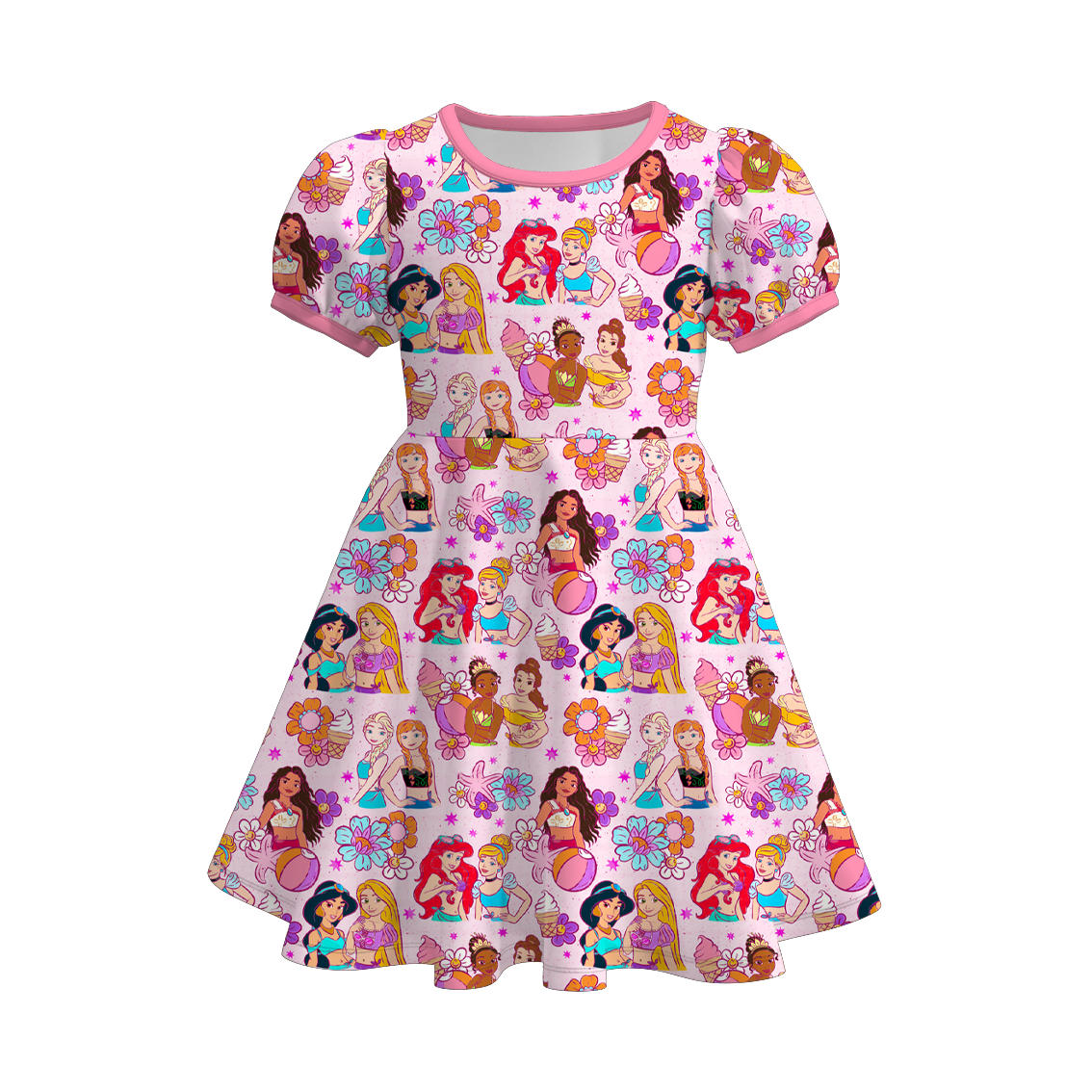 （Pre Order）Girls Spring&Summer Princess Print Dress