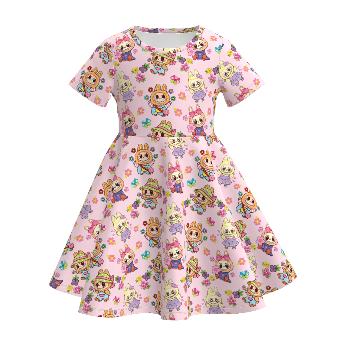 （Pre Order）Girls Spring&Summer Cartoon Print Dress