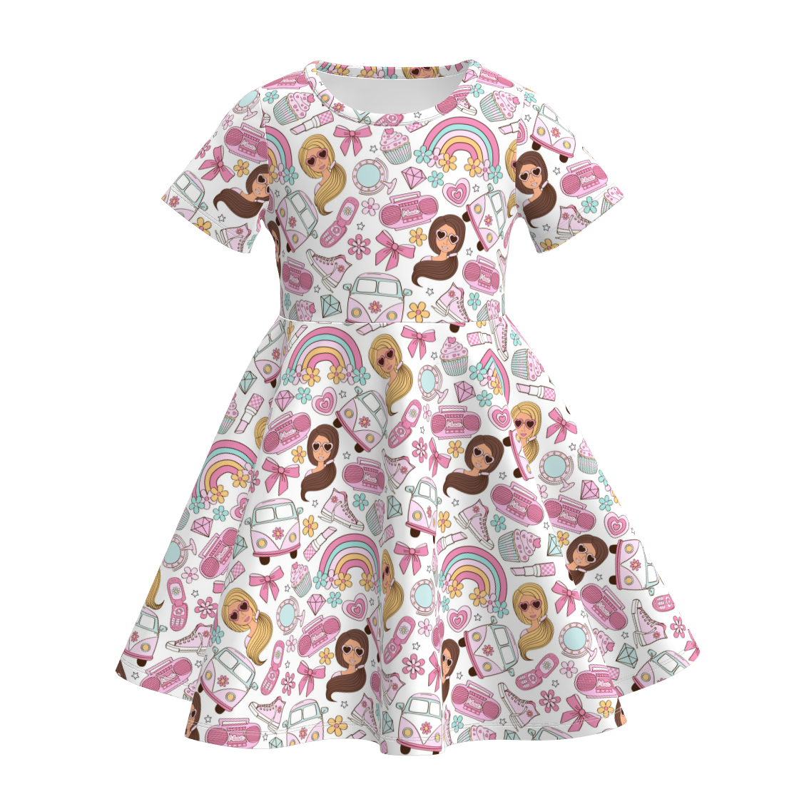 （Pre Order）Girls Spring&Summer Cartoon Print Dress