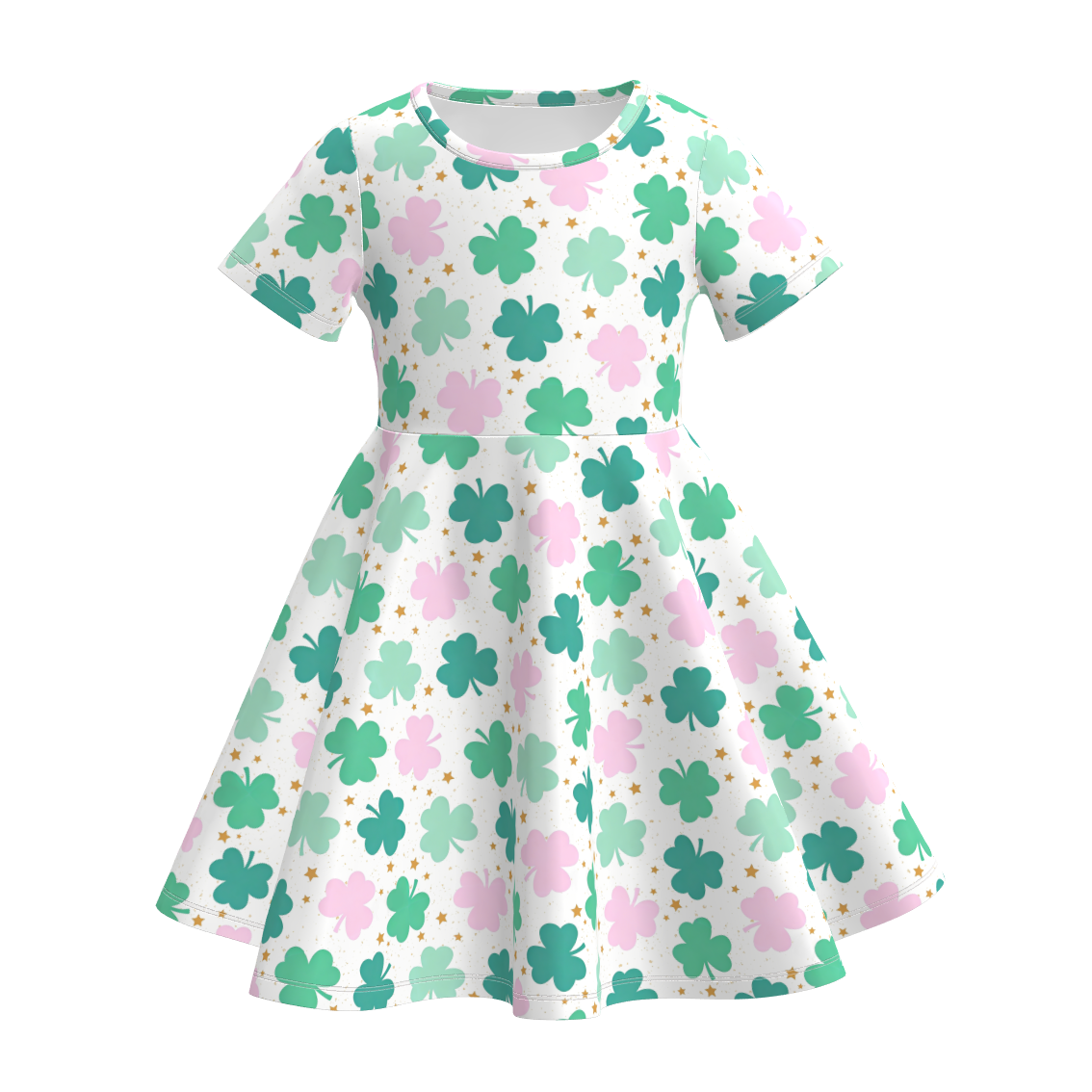 （Pre Order）Girls St. Patrick's Day Shamrock Print Dress