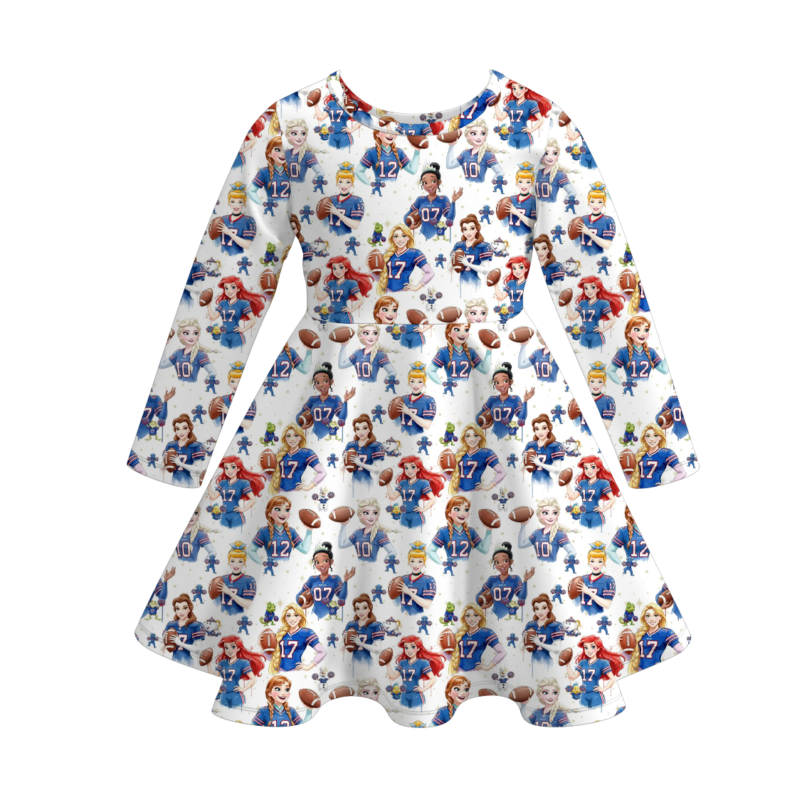 （Pre Order）Girls Spring&Summer Football Princess Print Dress