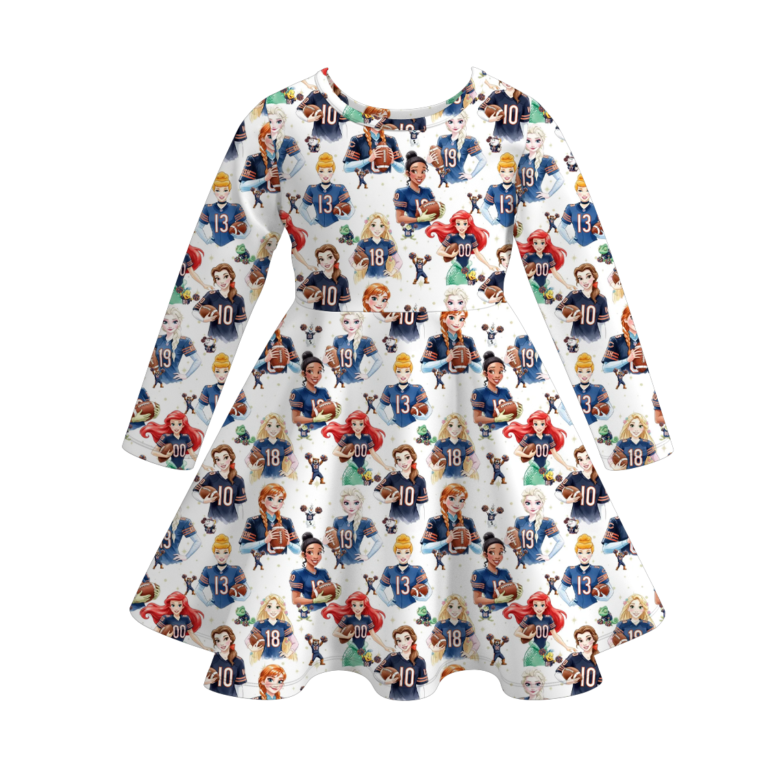 （Pre Order）Girls Spring&Summer Football Princess Print Dress