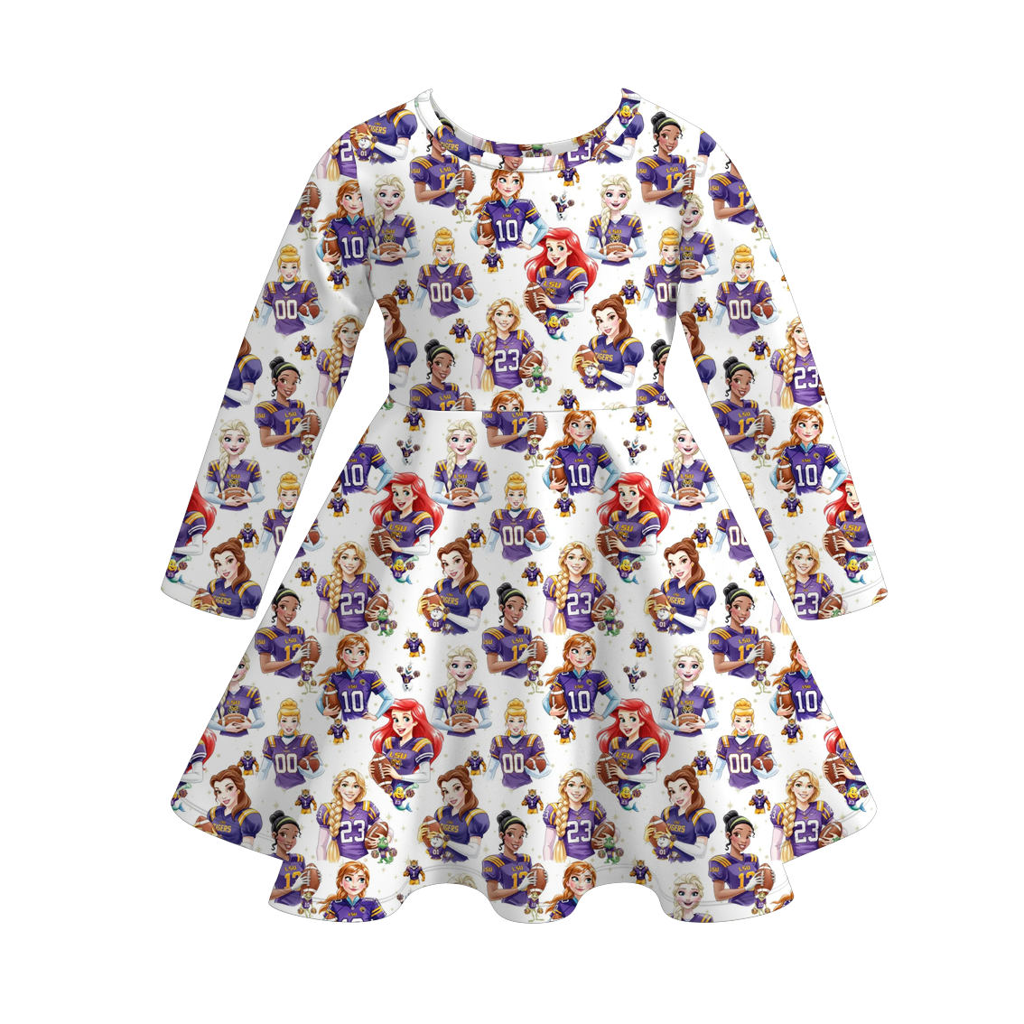 （Pre Order）Girls Spring&Summer Football Princess Print Dress