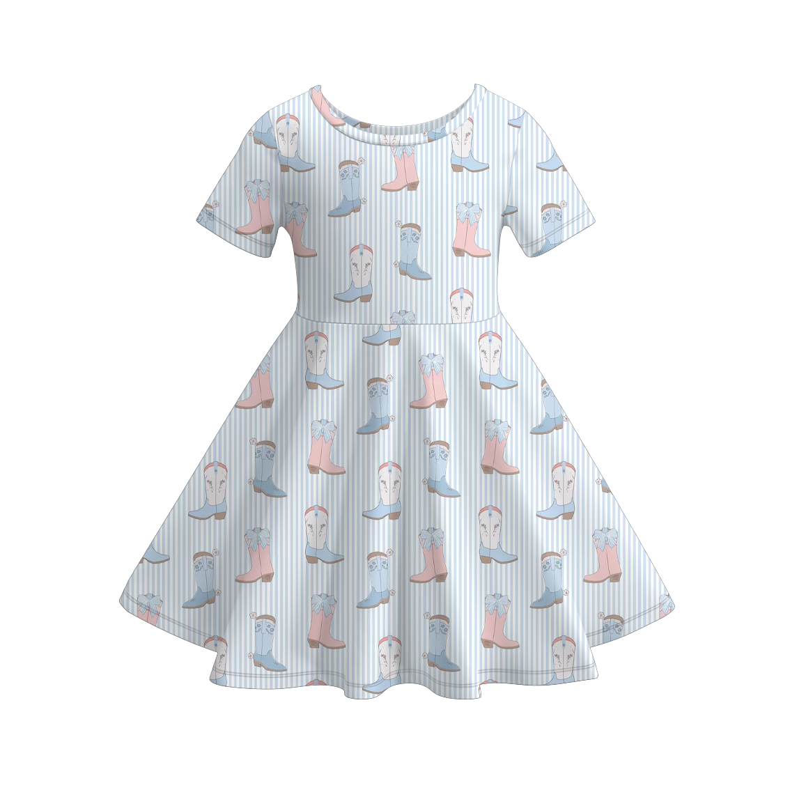（Pre Order）Girls Spring&Summer Boots Print Dress&Pajamas