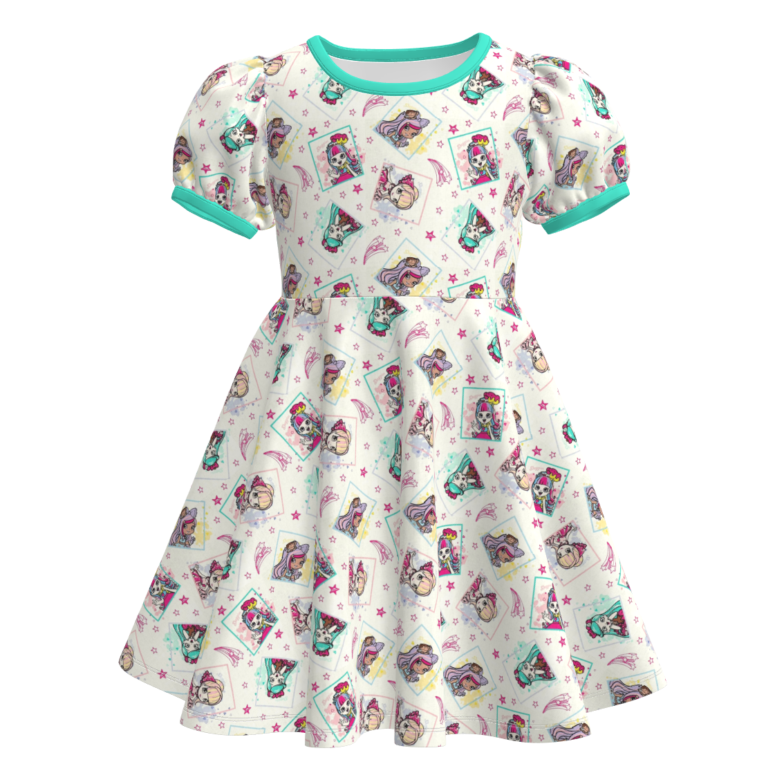 （Pre Order）Girls Spring&Summer Cartoon Print Dress