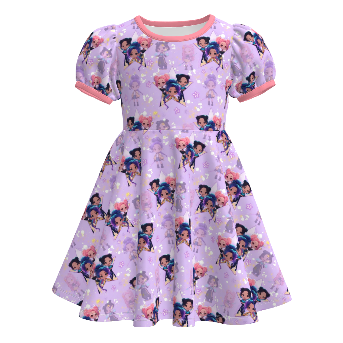 （Pre Order）Girls Spring&Summer Cartoon Print Dress