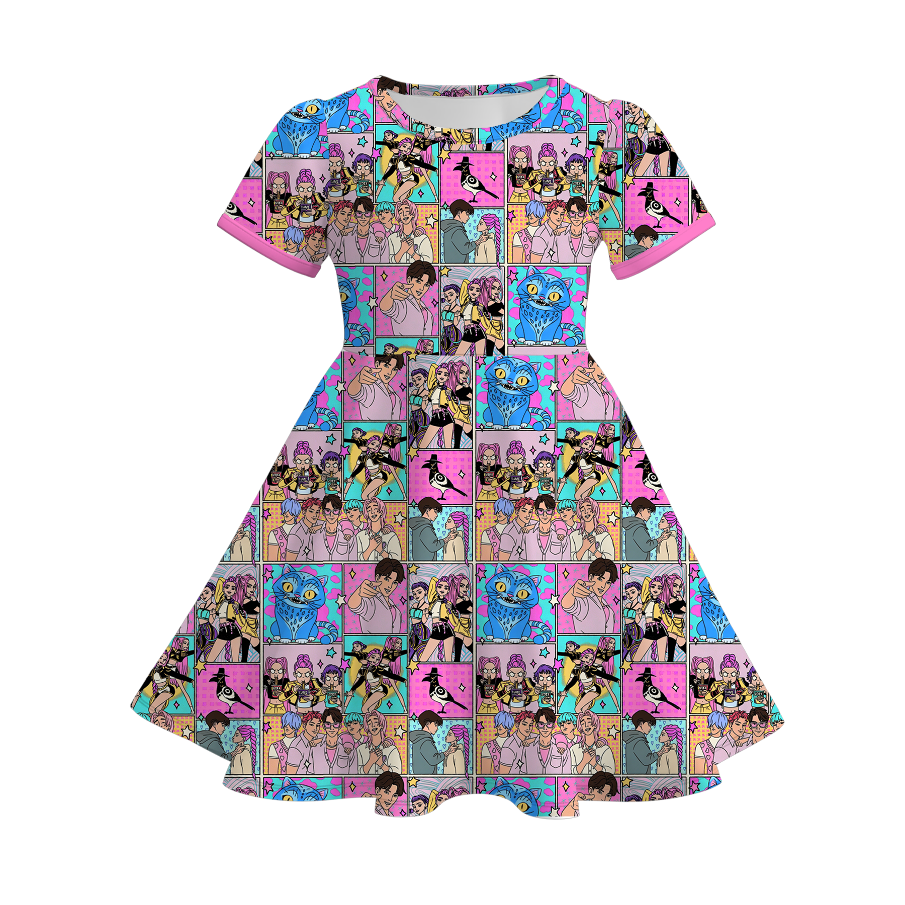 （Pre Order）Girls Spring&Summer Movie Character Print Dress