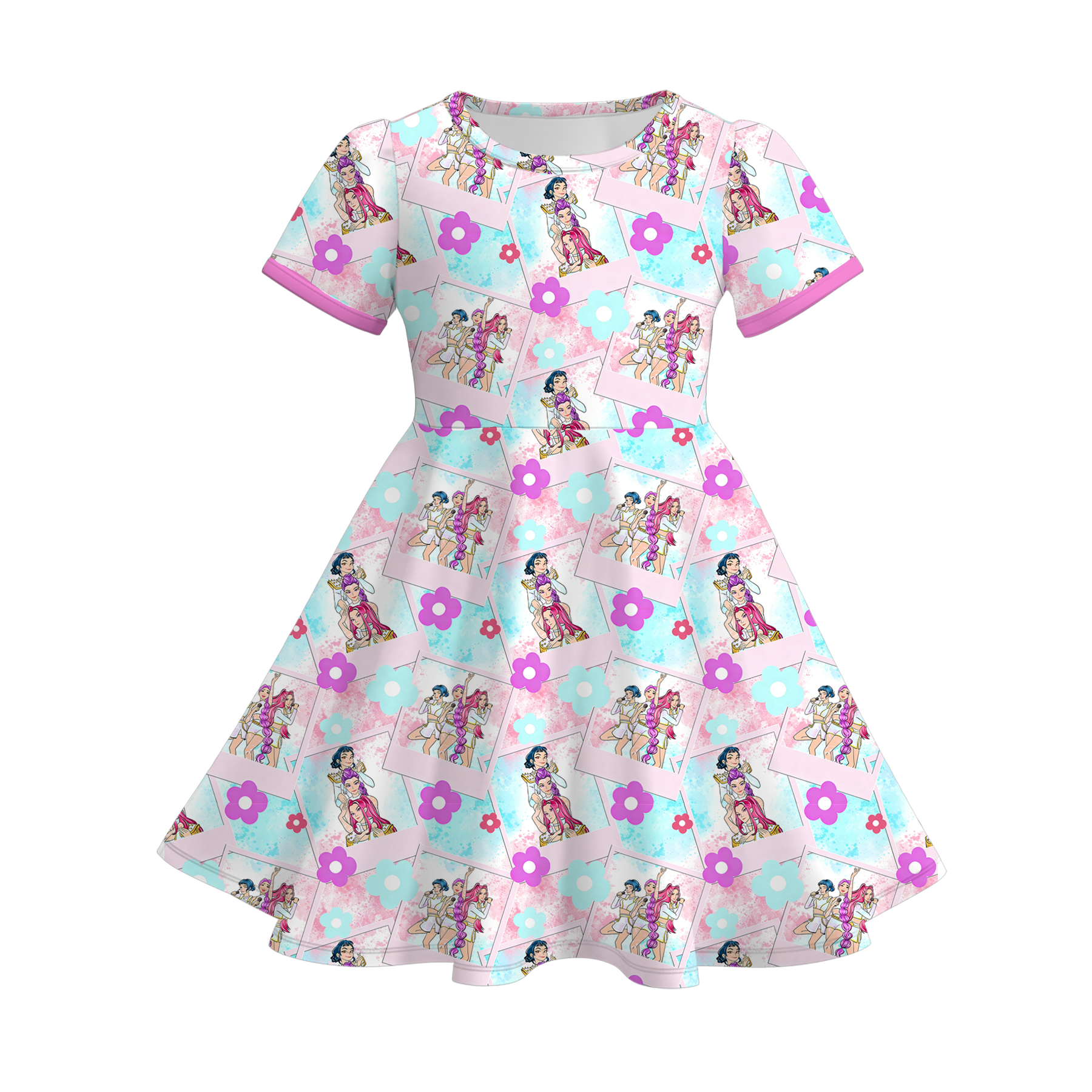 （Pre Order）Girls Spring&Summer Movie Character Print Dress