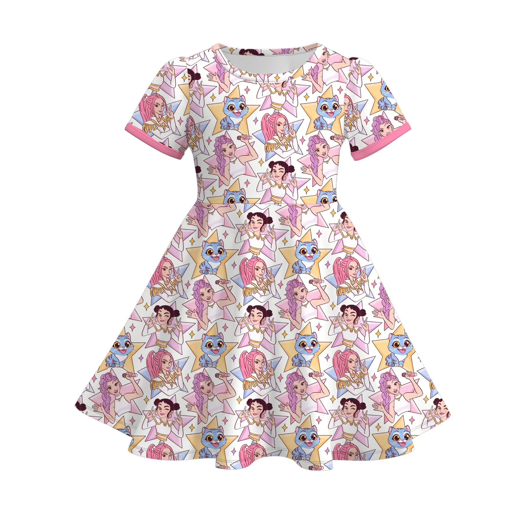 （Pre Order）Girls Spring&Summer Movie Character Print Dress