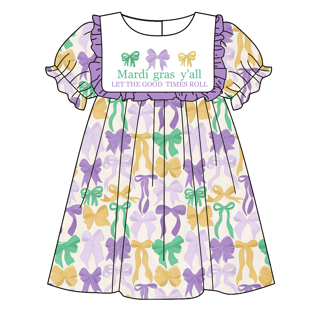 （Pre Order）Sisters Mardi Gras Embroidery Dress&Romper