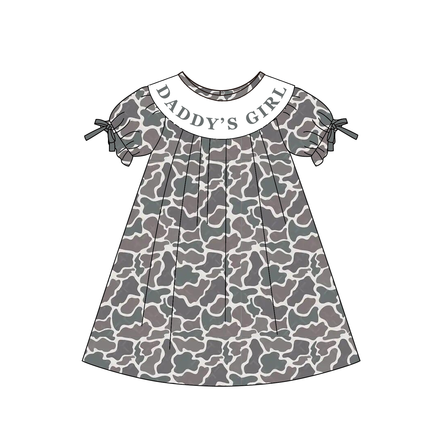 （Pre Order）Siblings Spring&Summer Camouflage Embroidery Smocked Dress,Set&Romper