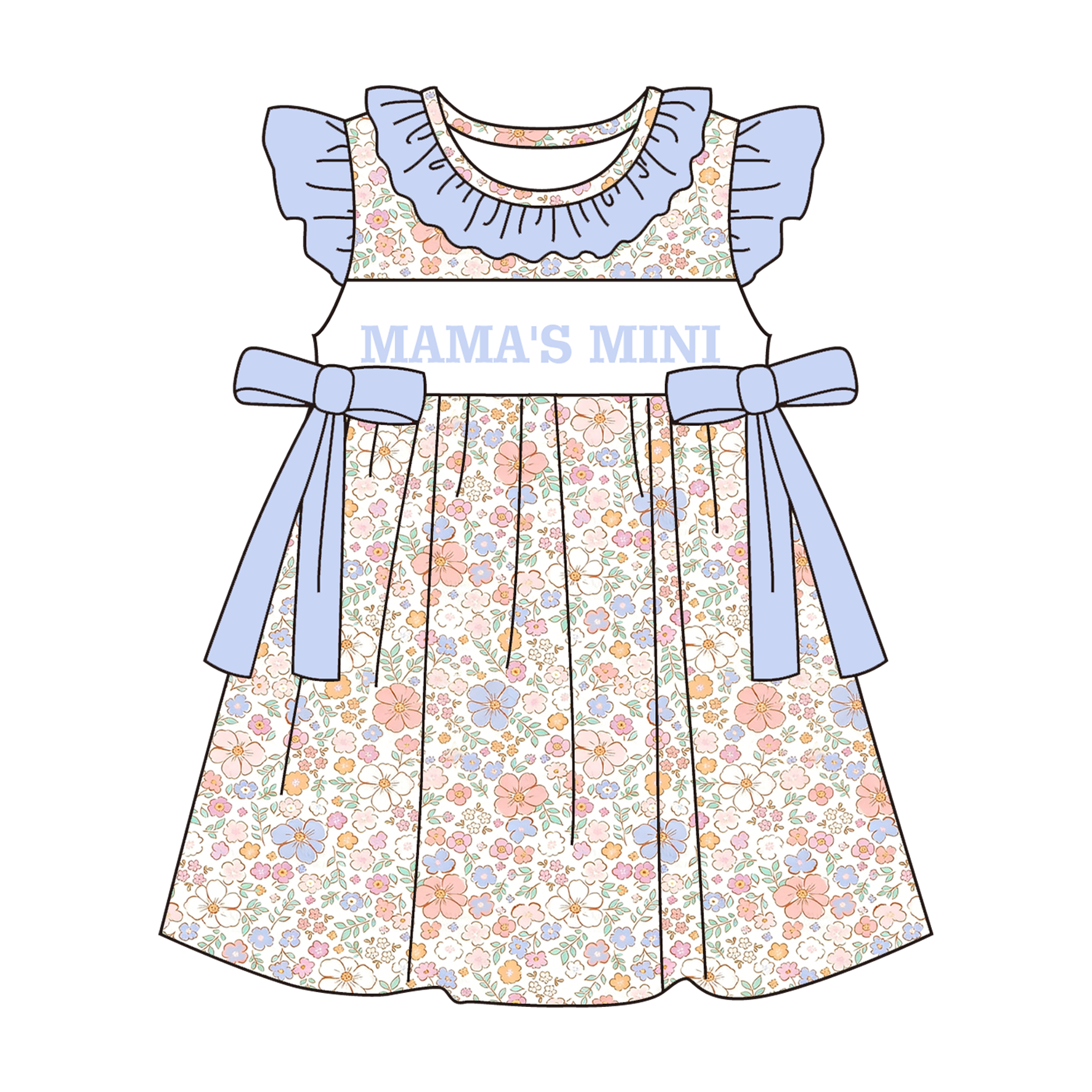 （Pre Order）Siblings Mother's Day Embroidery Smocked Dress,Set&Romper